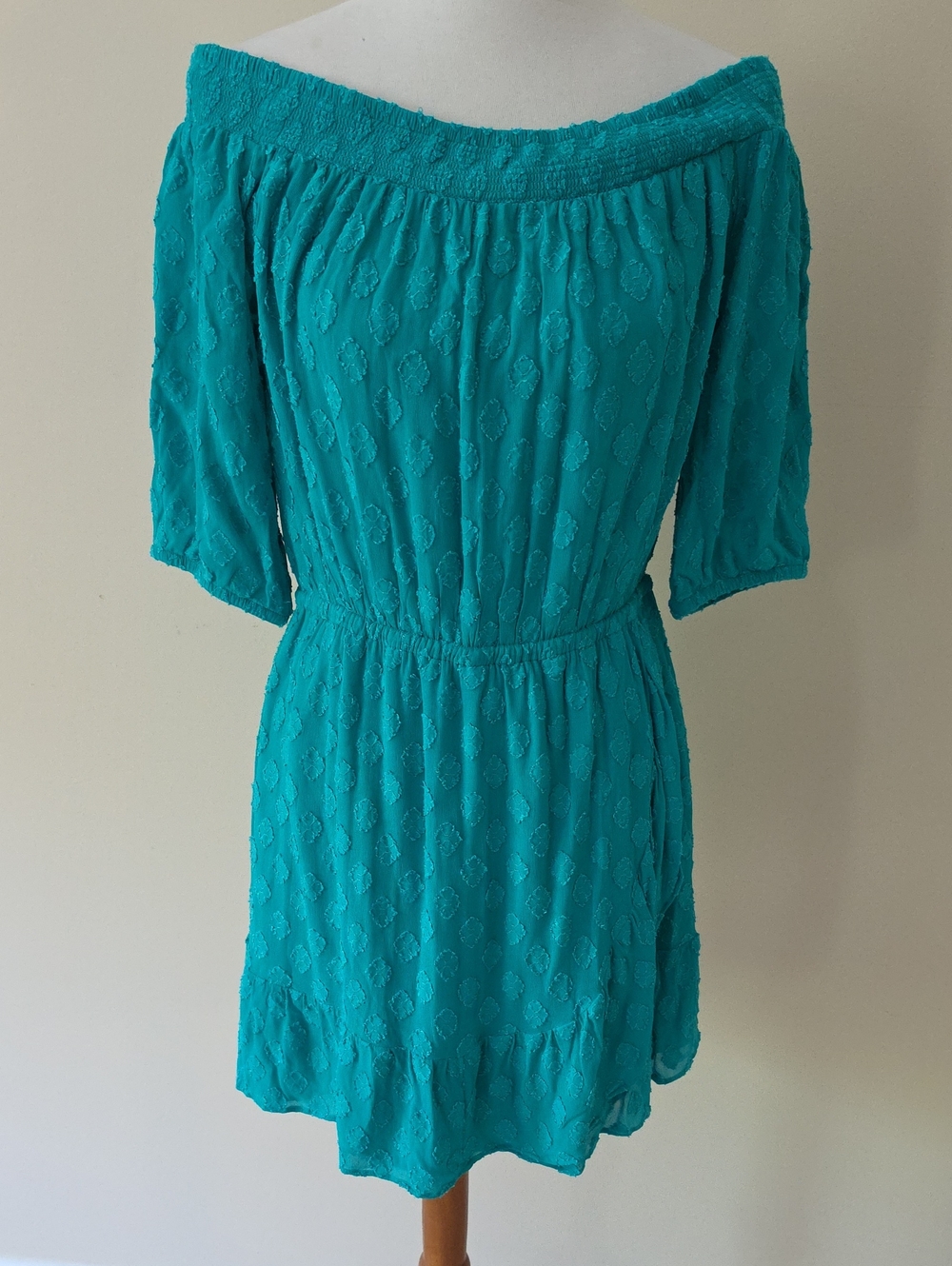 Lilly Pulitzer Teal Off-Shoulder Short Dress